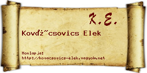 Kovácsovics Elek névjegykártya